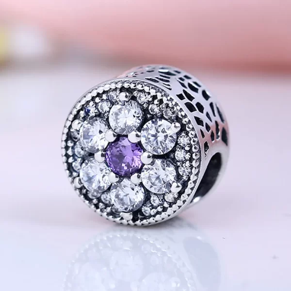 new 925 silver heart shape purple pink red blue green zircon charm round beads fit original pandora bracelet diy fine jewelry