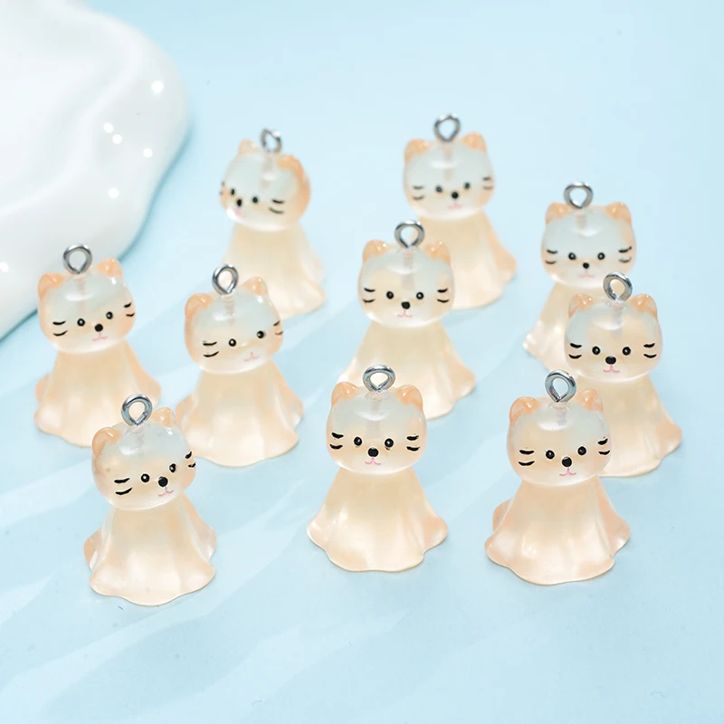 10pcs Cute Cat Face Resin Charms 3D Luminous Animal Pendants for DIY Jewelry Making Accessories Handmade Earring Necklace-5 10pcs Cute Cat Face Resin Charms 3D Luminous Animal Pendants for DIY Jewelry Making Accessories Handmade Earring Necklace-5