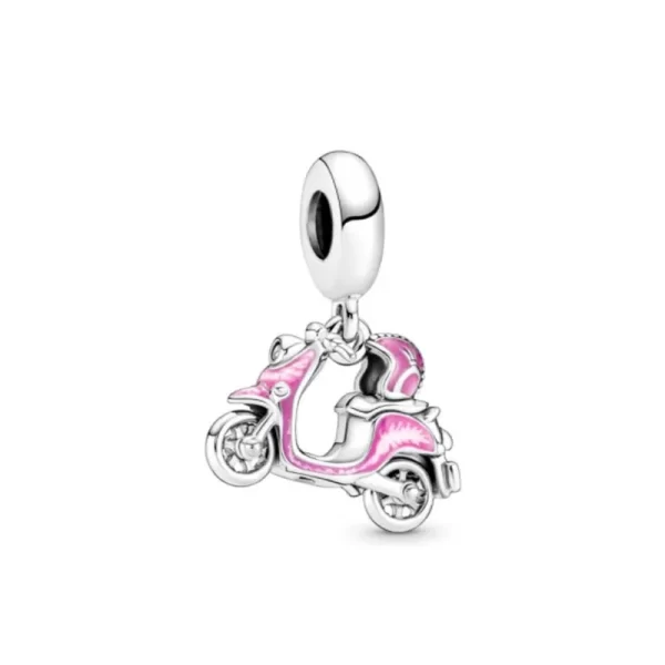 spring pink charms 925 silver flower bag best friend mom travel bead fit european bracelet necklace jewelry for women