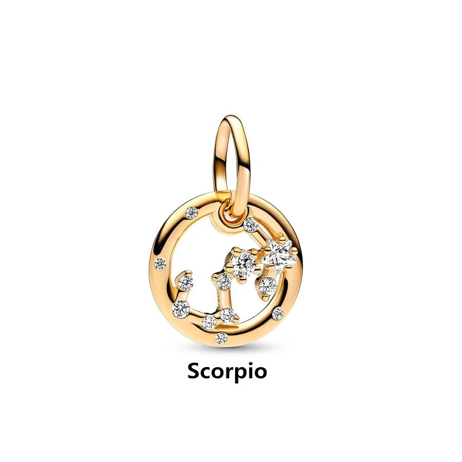 2025 NEW Gold Plated 12 Constellation Pendant Dangle Charm Beads Fit Original 925 Sterling Silver Europeans Bracelet DIY Jewelry-3 2025 NEW Gold Plated 12 Constellation Pendant Dangle Charm Beads Fit Original 925 Sterling Silver Europeans Bracelet DIY Jewelry-3
