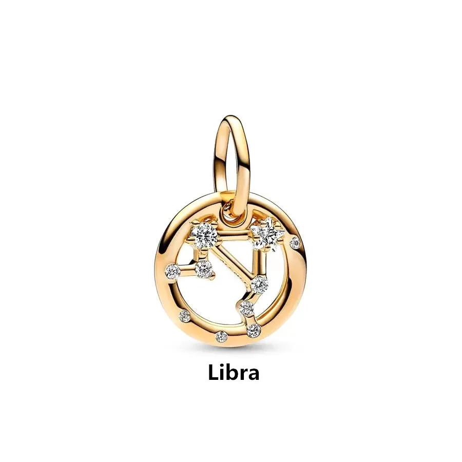 2025 NEW Gold Plated 12 Constellation Pendant Dangle Charm Beads Fit Original 925 Sterling Silver Europeans Bracelet DIY Jewelry-4 2025 NEW Gold Plated 12 Constellation Pendant Dangle Charm Beads Fit Original 925 Sterling Silver Europeans Bracelet DIY Jewelry-4