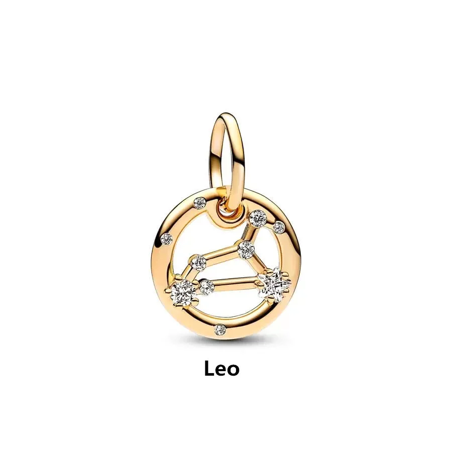 2025 NEW Gold Plated 12 Constellation Pendant Dangle Charm Beads Fit Original 925 Sterling Silver Europeans Bracelet DIY Jewelry-5 2025 NEW Gold Plated 12 Constellation Pendant Dangle Charm Beads Fit Original 925 Sterling Silver Europeans Bracelet DIY Jewelry-5