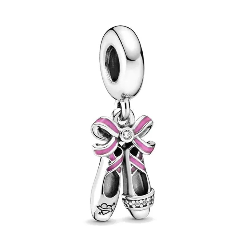 2024 Pink 925 Silver Pink Perfume Dance shoe pendant Charm Ghost Dog Bead Fit Original Bracelet Jewelry For Annversary Gifts-9 2024 Pink 925 Silver Pink Perfume Dance shoe pendant Charm Ghost Dog Bead Fit Original Bracelet Jewelry For Annversary Gifts-9