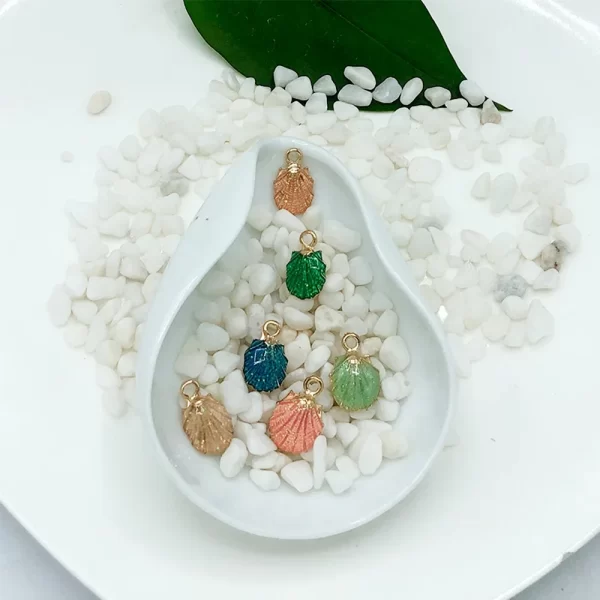 13pcs/set summer beach starfish shell charms colorful copper pendants jewelry diy for bracelet necklace earring jewelry making