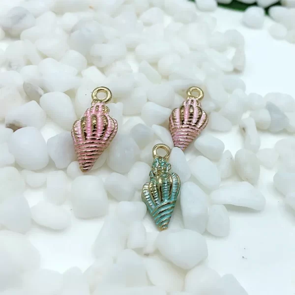 13pcs/set summer beach starfish shell charms colorful copper pendants jewelry diy for bracelet necklace earring jewelry making