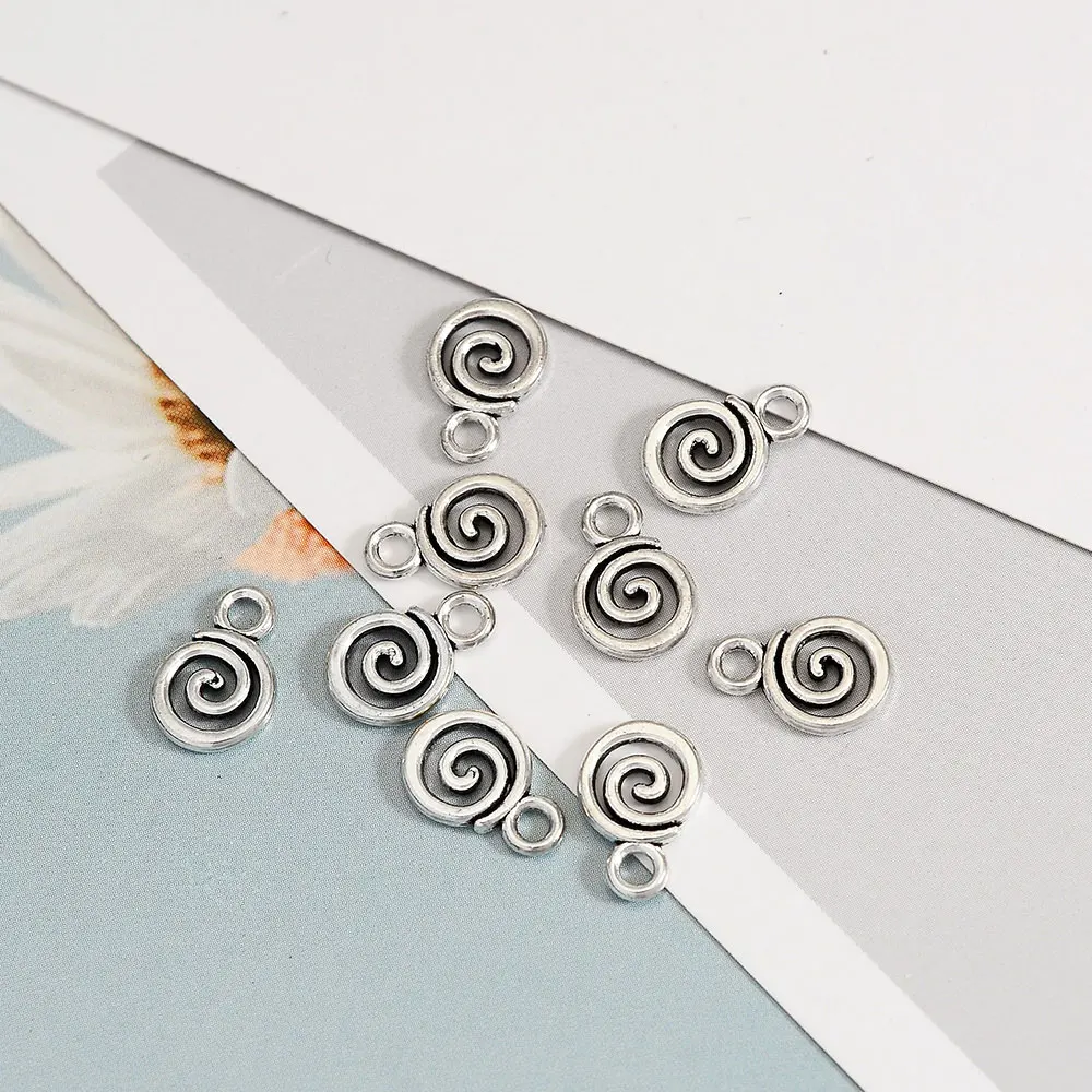 30pcs/lot--12x8mm Mini Swirl Spiral Screw Charms Helix Spire Volution Pendants For DIY Jewelry Making Supplies Wholesale Bulk-2 30pcs/lot--12x8mm Mini Swirl Spiral Screw Charms Helix Spire Volution Pendants For DIY Jewelry Making Supplies Wholesale Bulk-2