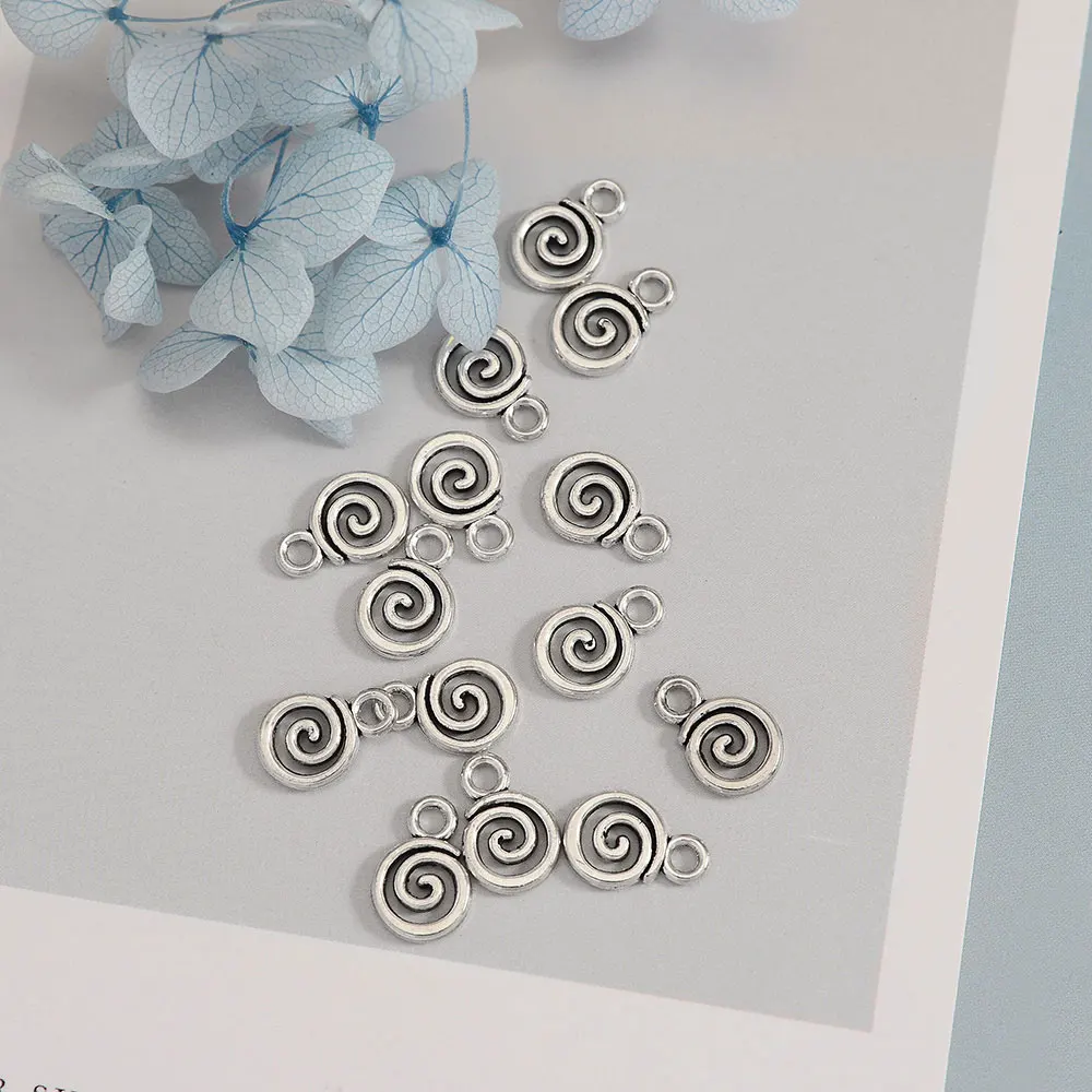 30pcs/lot--12x8mm Mini Swirl Spiral Screw Charms Helix Spire Volution Pendants For DIY Jewelry Making Supplies Wholesale Bulk-3 30pcs/lot--12x8mm Mini Swirl Spiral Screw Charms Helix Spire Volution Pendants For DIY Jewelry Making Supplies Wholesale Bulk-3