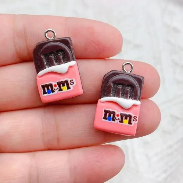 10pcs/lot kawaii cartoon m bean flatback resin charms for jewelry making accessories diy pendants earrings keychain decoration