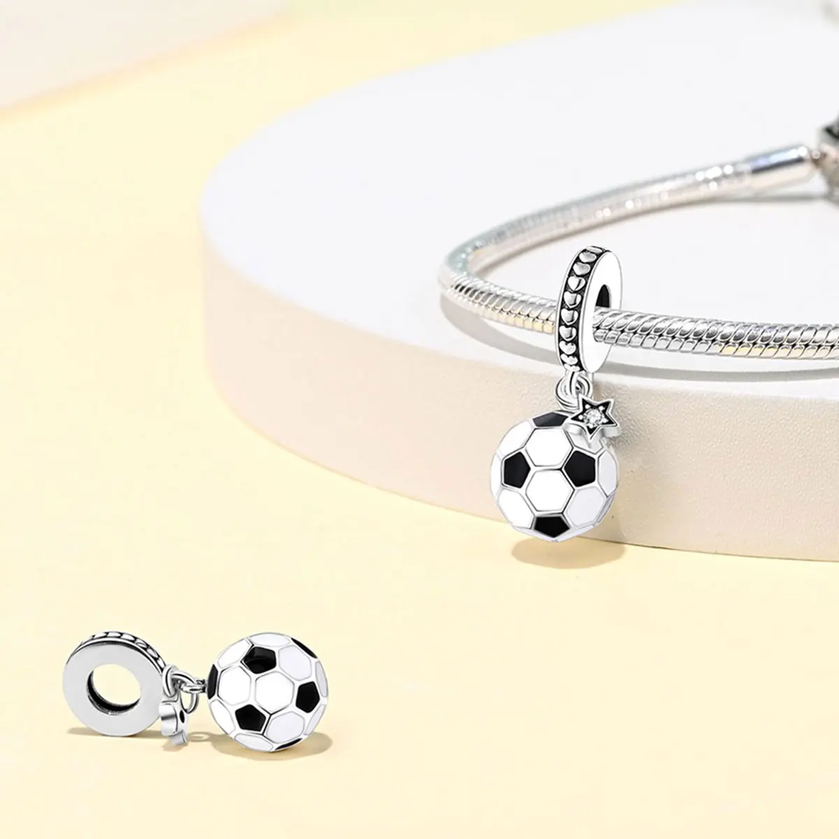 Football Series 925 Silver Plated Soccer Ball Champion Cup Charms Beads Fit 3mm 925 Original Bracelets DIY Souvenir Jewelry-3
