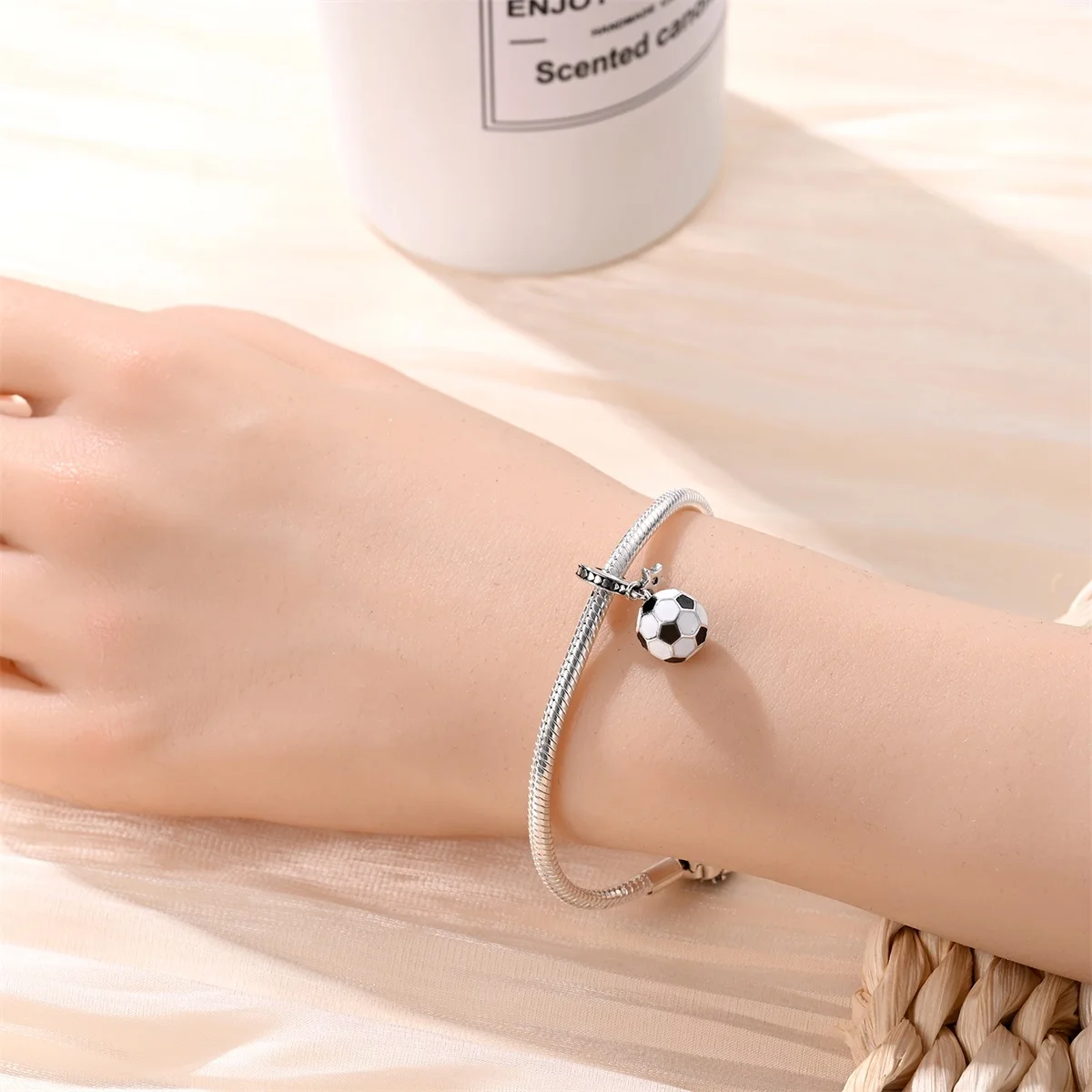 Football Series 925 Silver Plated Soccer Ball Champion Cup Charms Beads Fit 3mm 925 Original Bracelets DIY Souvenir Jewelry-5