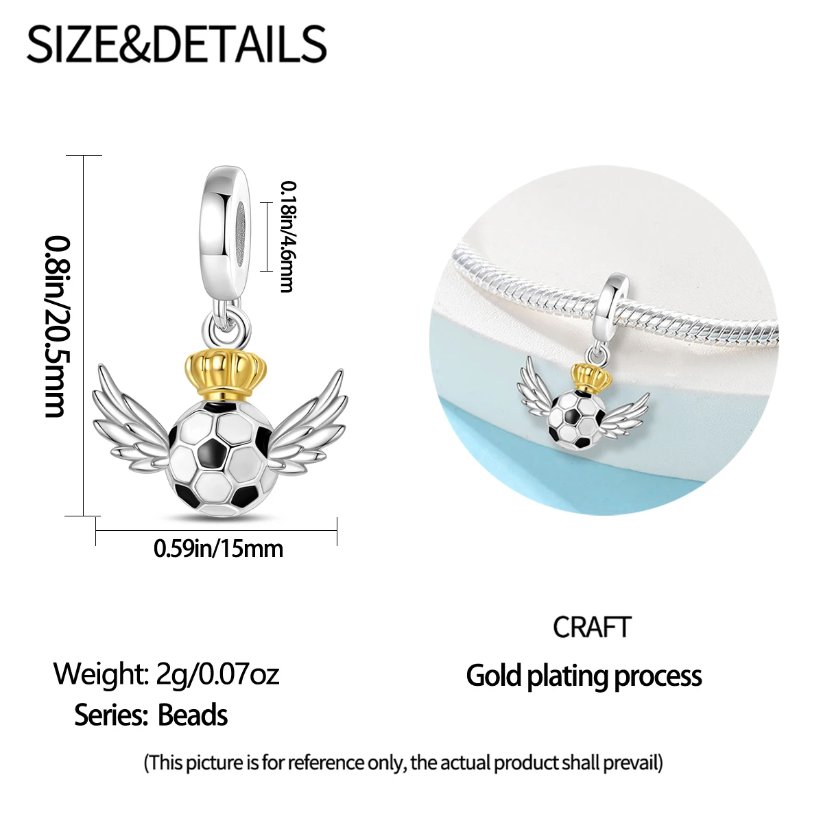Football Series 925 Silver Plated Soccer Ball Champion Cup Charms Beads Fit 3mm 925 Original Bracelets DIY Souvenir Jewelry-9