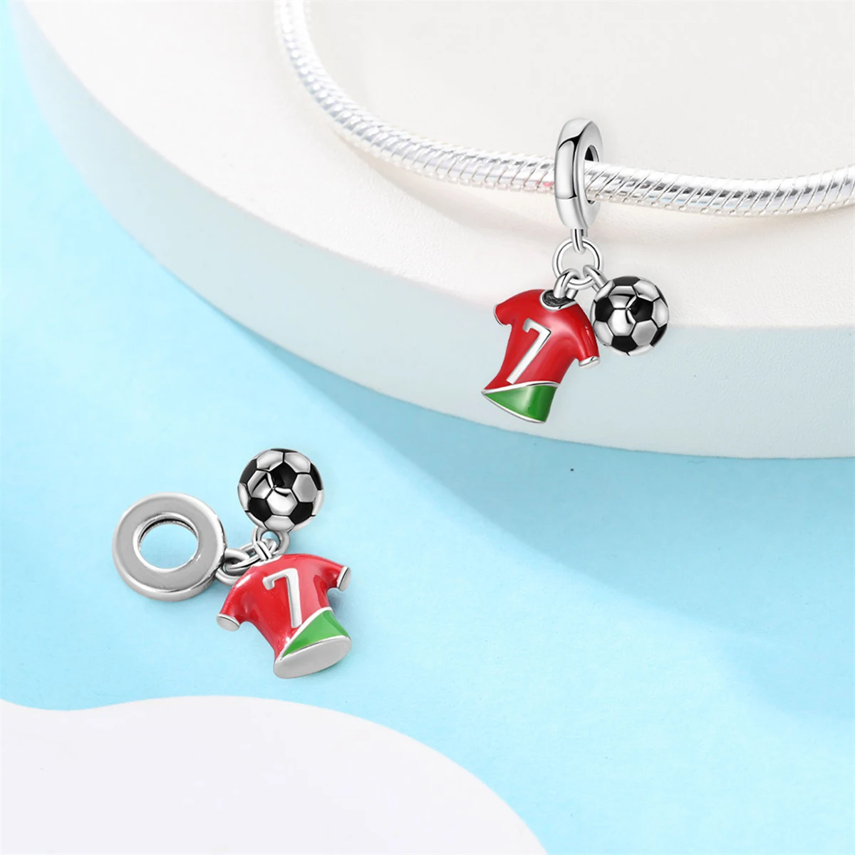 Football Series 925 Silver Plated Soccer Ball Champion Cup Charms Beads Fit 3mm 925 Original Bracelets DIY Souvenir Jewelry-12