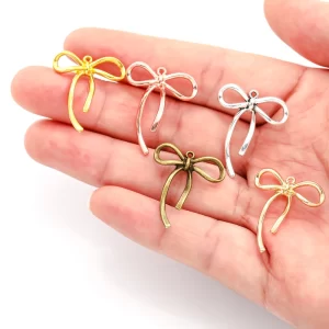 20pcs 5 colours small bow knot charms for bracelet necklace pendant jewelry making handmade crafts diy supplies 20*25mm n1177