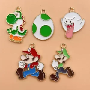 10pcs enamel cartoon charm for jewelry making cute anime earring pendant metal bracelet accessories diy bulk craft supplies