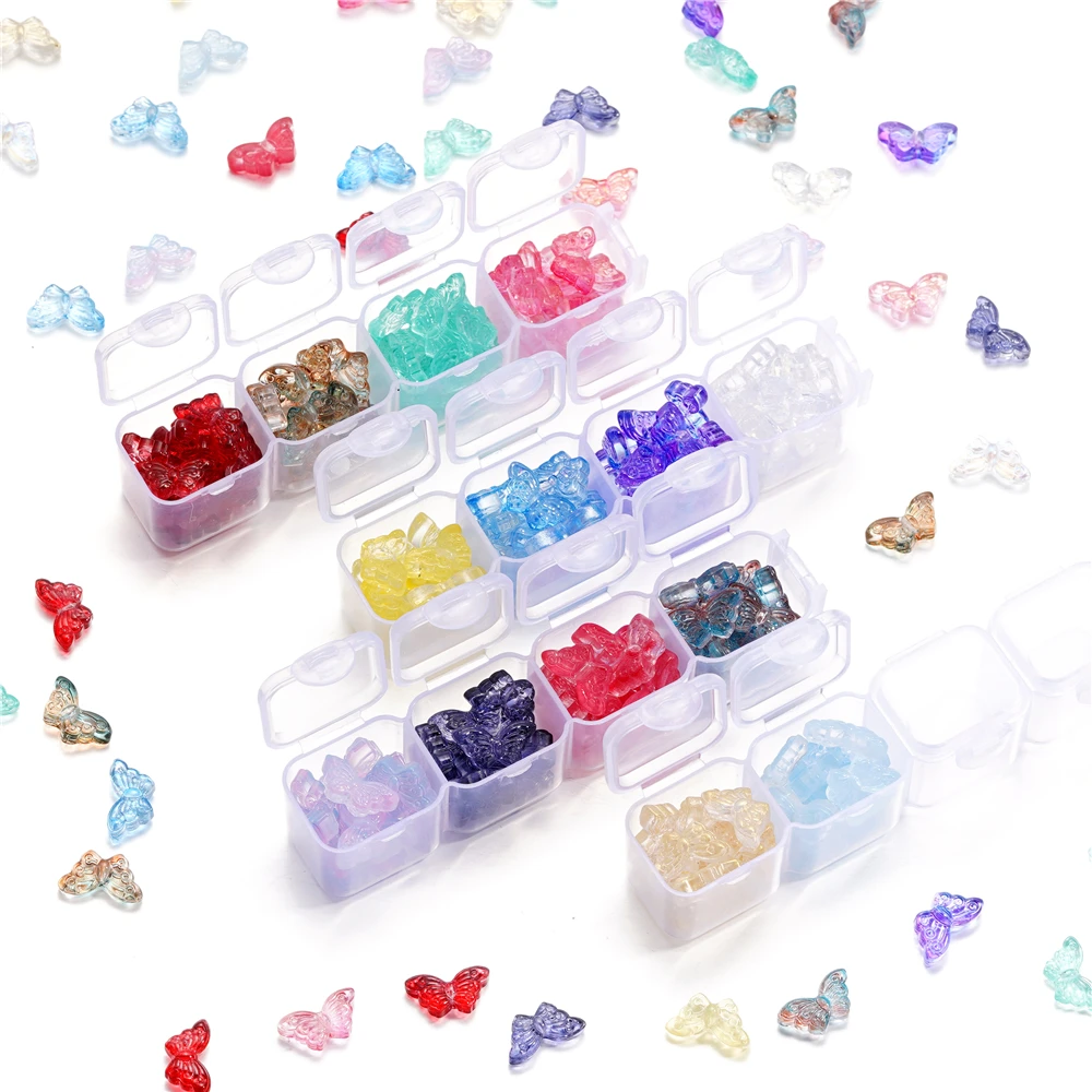 30Pcs/Lot 8*15mm Transparent Glass Small Butterfly Loose Charm Pendants for Necklace DIY Craft Jewelry Making Accessories-1 30Pcs/Lot 8*15mm Transparent Glass Small Butterfly Loose Charm Pendants for Necklace DIY Craft Jewelry Making Accessories-1