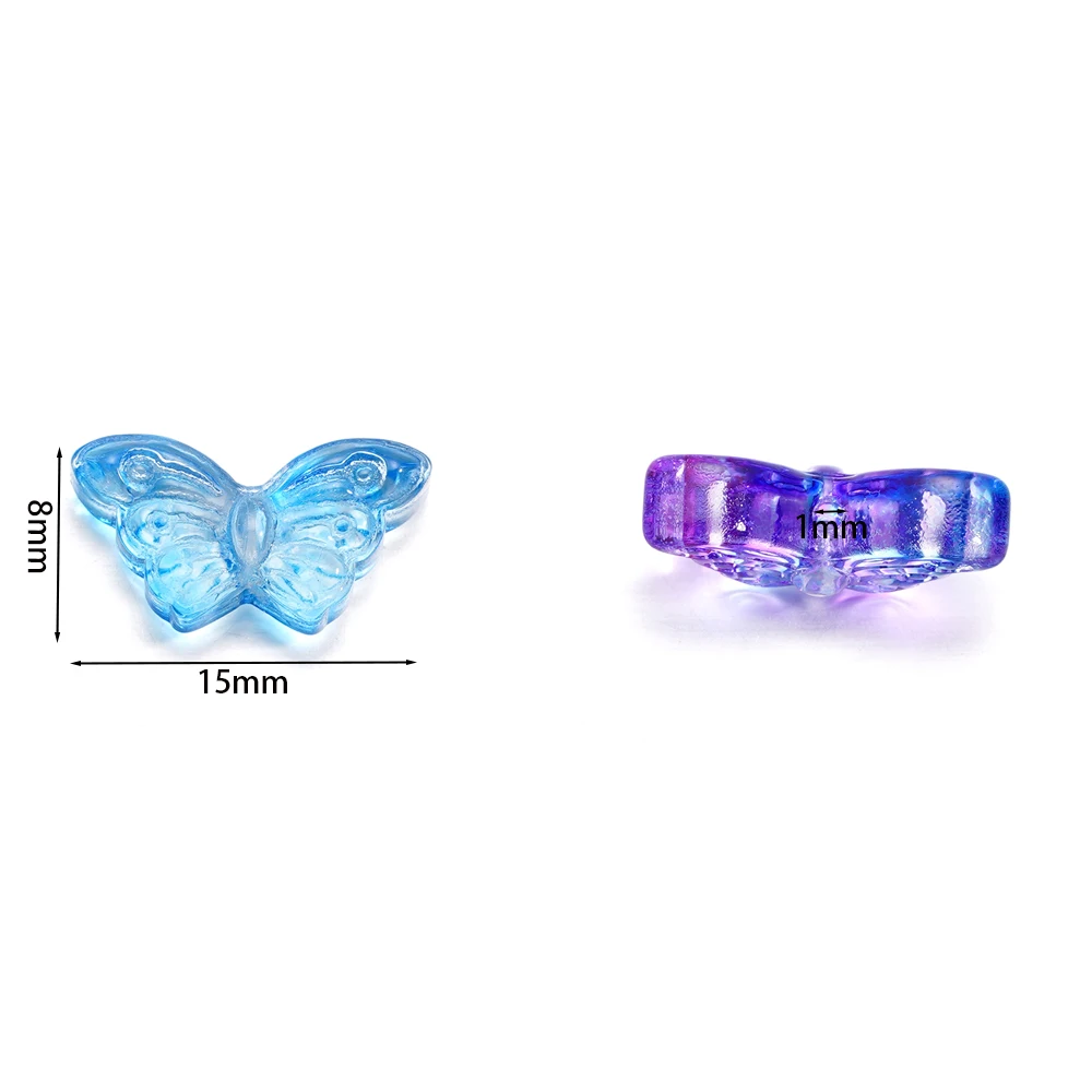 30Pcs/Lot 8*15mm Transparent Glass Small Butterfly Loose Charm Pendants for Necklace DIY Craft Jewelry Making Accessories-2 30Pcs/Lot 8*15mm Transparent Glass Small Butterfly Loose Charm Pendants for Necklace DIY Craft Jewelry Making Accessories-2