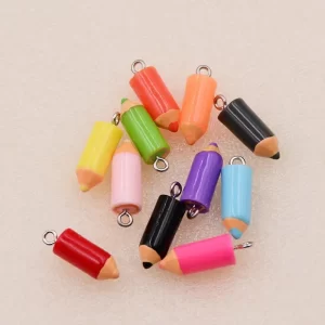 10pcs 7*16mm color simulation pencil head charms for diy decoration earrings necklace fashion jewelry accessories