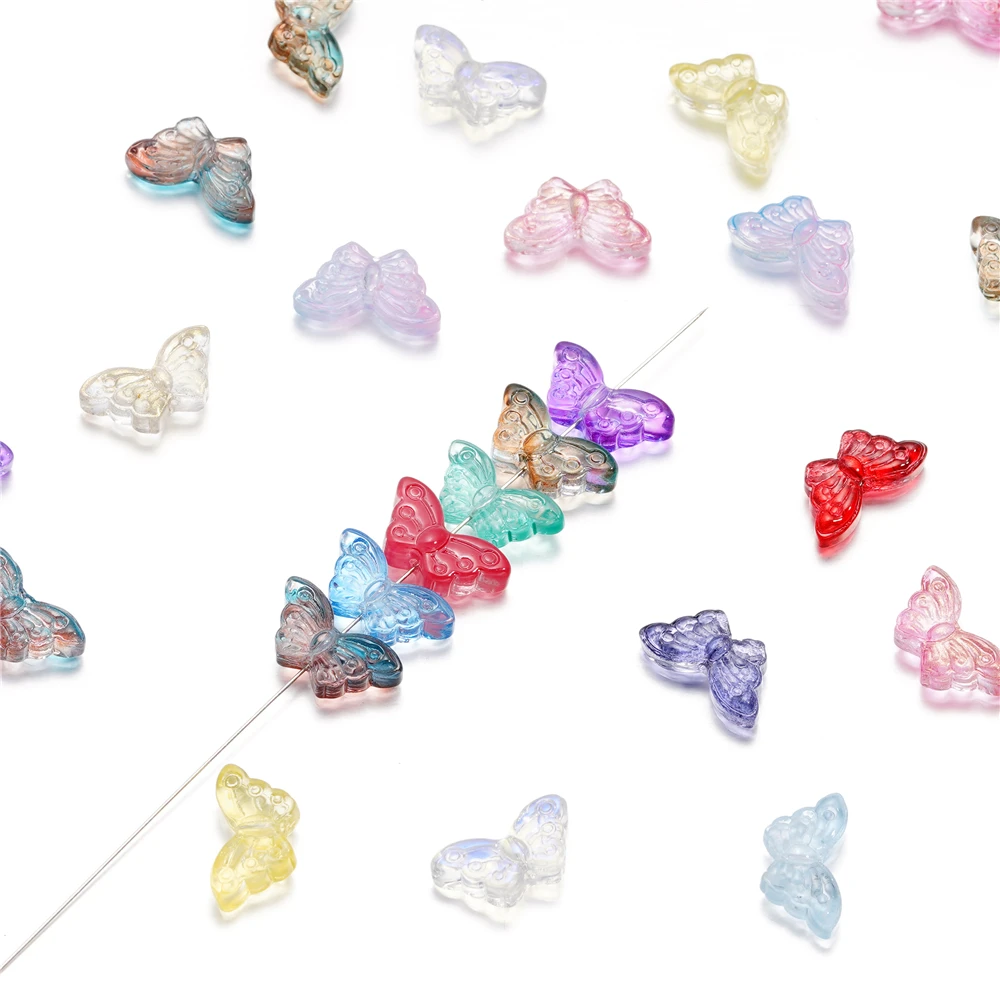 30Pcs/Lot 8*15mm Transparent Glass Small Butterfly Loose Charm Pendants for Necklace DIY Craft Jewelry Making Accessories-6 30Pcs/Lot 8*15mm Transparent Glass Small Butterfly Loose Charm Pendants for Necklace DIY Craft Jewelry Making Accessories-6