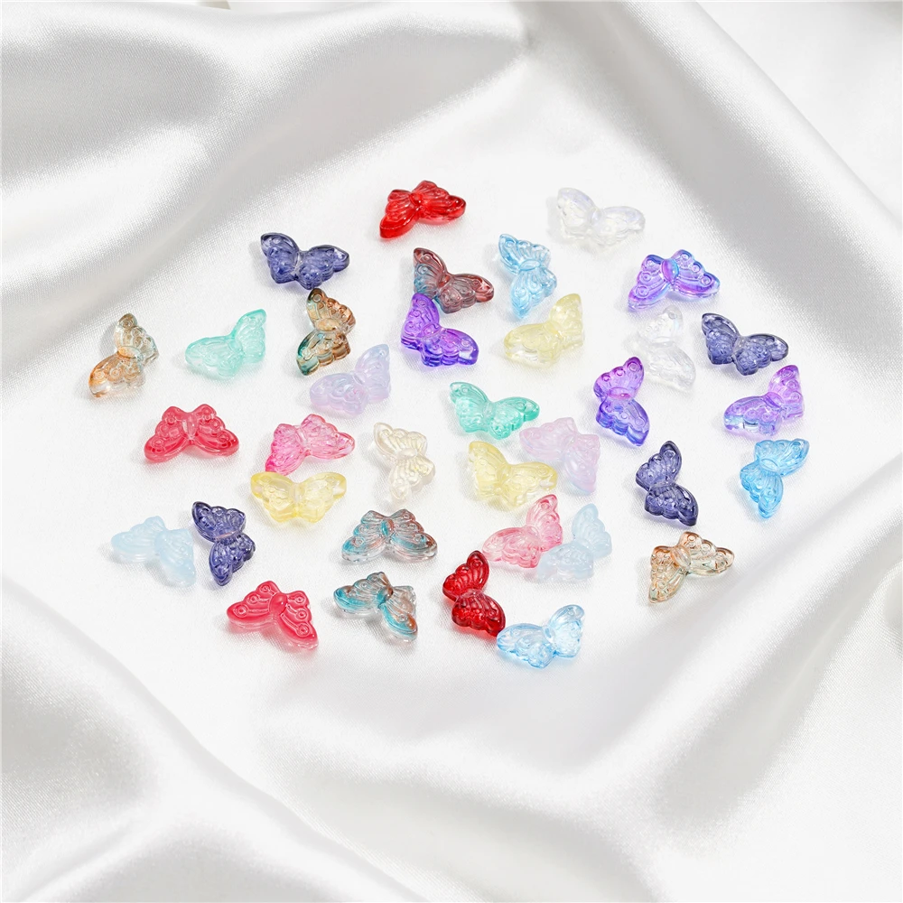 30Pcs/Lot 8*15mm Transparent Glass Small Butterfly Loose Charm Pendants for Necklace DIY Craft Jewelry Making Accessories-7 30Pcs/Lot 8*15mm Transparent Glass Small Butterfly Loose Charm Pendants for Necklace DIY Craft Jewelry Making Accessories-7