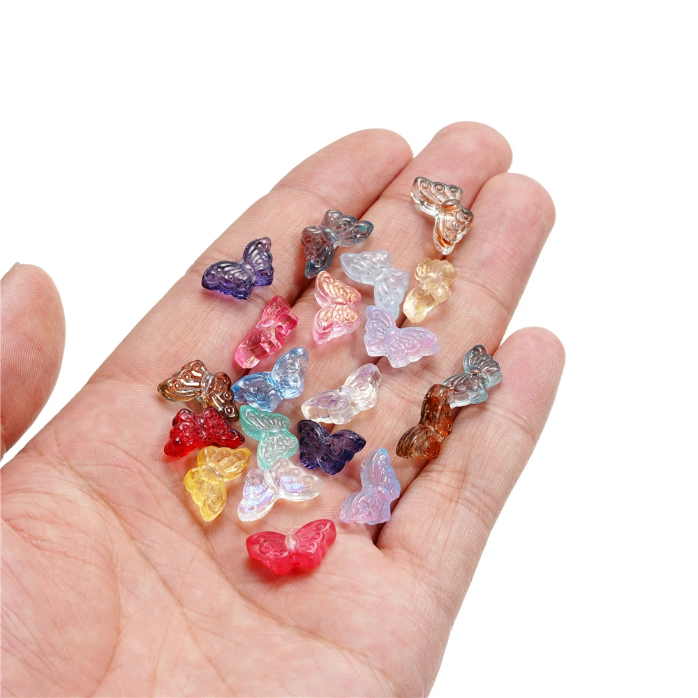 30Pcs/Lot 8*15mm Transparent Glass Small Butterfly Loose Charm Pendants for Necklace DIY Craft Jewelry Making Accessories-9 30Pcs/Lot 8*15mm Transparent Glass Small Butterfly Loose Charm Pendants for Necklace DIY Craft Jewelry Making Accessories-9