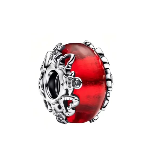 925 silver blue pink glass bead rosted red murano glass & hearts charms fit original bracelet women diy accessories jewelry gift