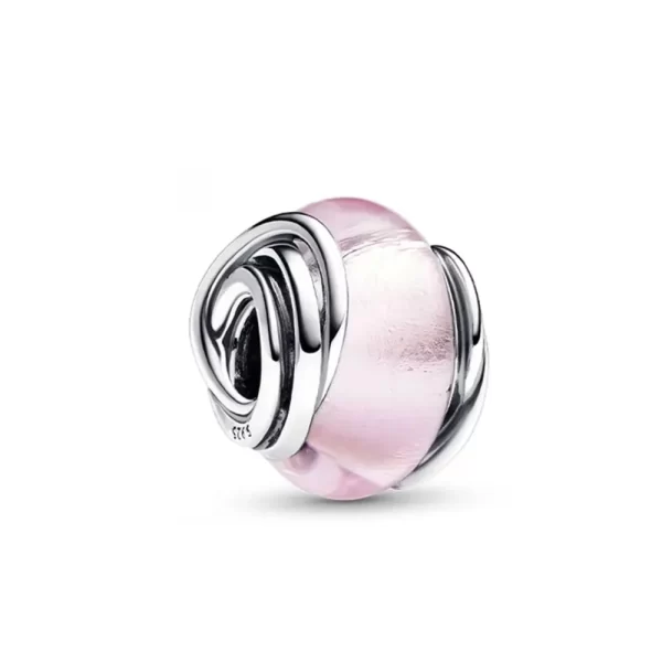 925 silver blue pink glass bead rosted red murano glass & hearts charms fit original bracelet women diy accessories jewelry gift