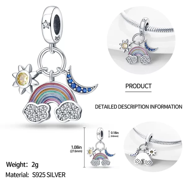 925 sterling silver blue series dragonfly butterfly bird pansy flower pendant charm fit 4mm hole diameter bracelet jewelry gift