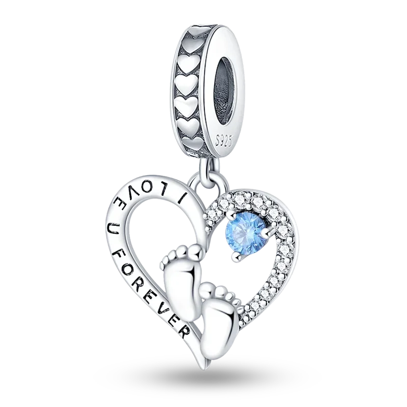 925 Sterling Silver Blue Series Dragonfly Butterfly Bird Pansy Flower Pendant Charm Fit 4MM hole diameter Bracelet Jewelry Gift-11