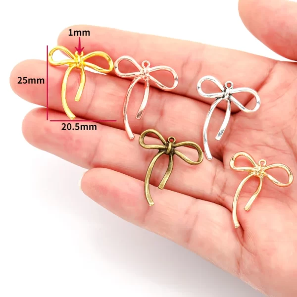 20pcs 5 colours small bow knot charms for bracelet necklace pendant jewelry making handmade crafts diy supplies 20*25mm n1177