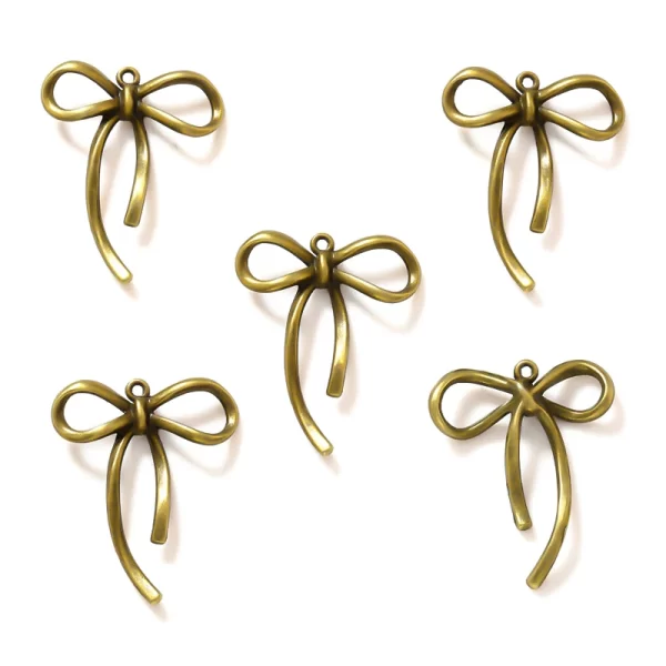 20pcs 5 colours small bow knot charms for bracelet necklace pendant jewelry making handmade crafts diy supplies 20*25mm n1177
