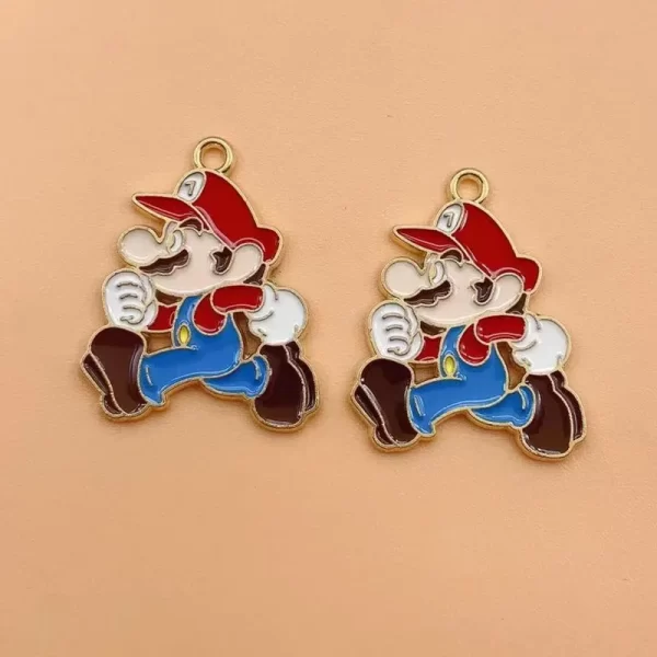 10pcs enamel cartoon charm for jewelry making cute anime earring pendant metal bracelet accessories diy bulk craft supplies