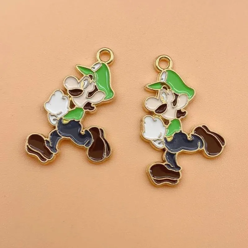 10pcs Enamel Cartoon Charm for Jewelry Making Cute Anime Earring Pendant Metal Bracelet Accessories Diy Bulk Craft Supplies-2