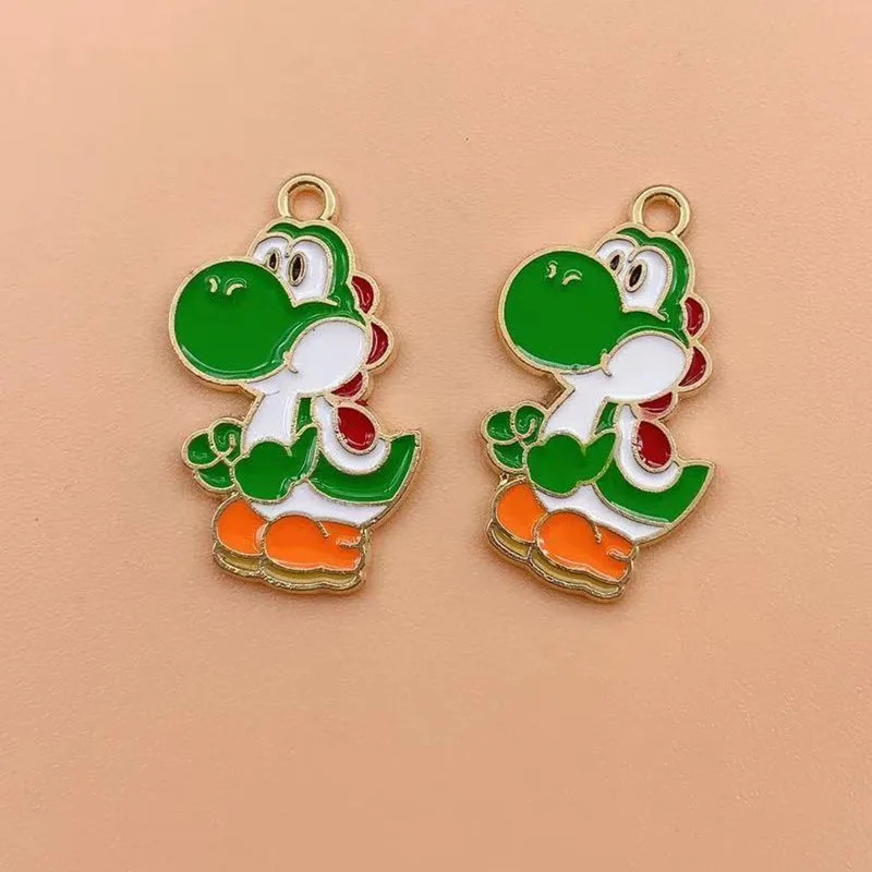 10pcs Enamel Cartoon Charm for Jewelry Making Cute Anime Earring Pendant Metal Bracelet Accessories Diy Bulk Craft Supplies-3