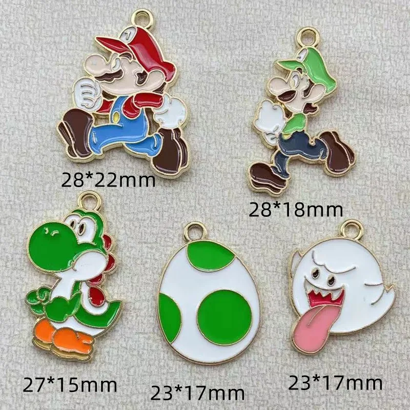 10pcs Enamel Cartoon Charm for Jewelry Making Cute Anime Earring Pendant Metal Bracelet Accessories Diy Bulk Craft Supplies-4