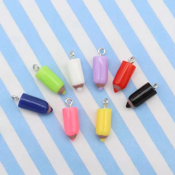 10pcs 7*16mm color simulation pencil head charms for diy decoration earrings necklace fashion jewelry accessories