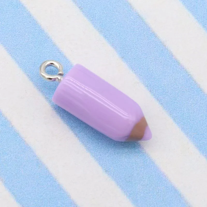 10pcs 7*16mm Color Simulation Pencil Head Charms For DIY Decoration Earrings Necklace Fashion Jewelry Accessories-3