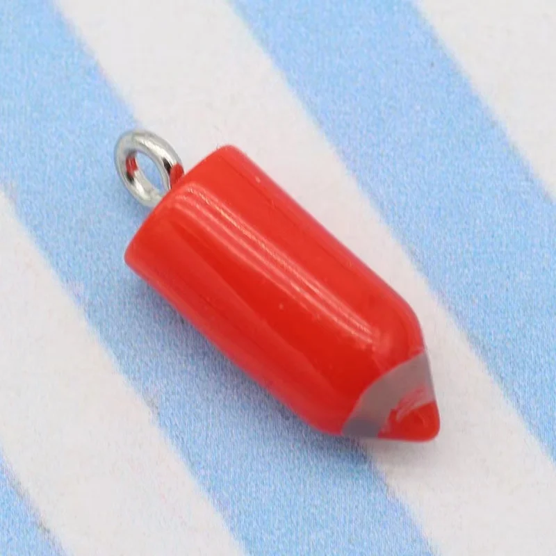10pcs 7*16mm Color Simulation Pencil Head Charms For DIY Decoration Earrings Necklace Fashion Jewelry Accessories-6