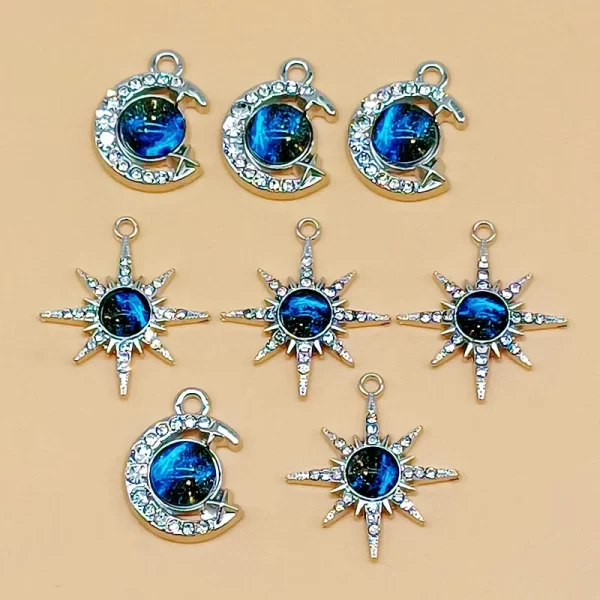10pcs crystal planet star charms pendants for necklaces bracelets earrings handmade diy craft jewelry making findings