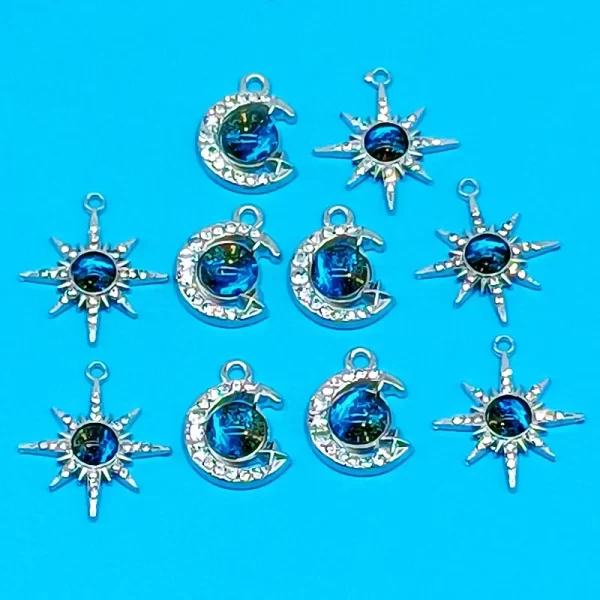 10pcs crystal planet star charms pendants for necklaces bracelets earrings handmade diy craft jewelry making findings