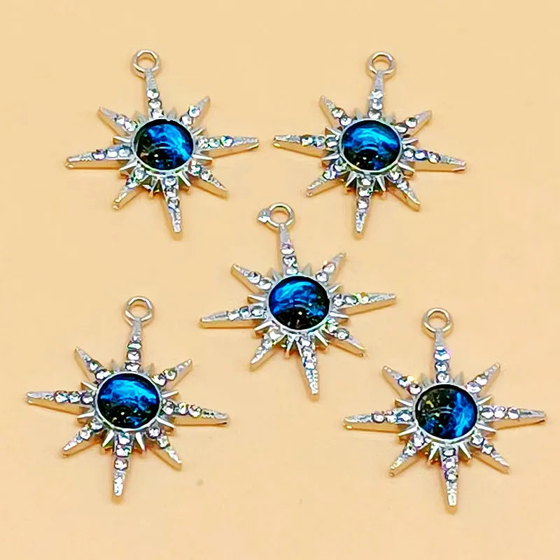 10pcs Crystal Planet Star Charms Pendants for Necklaces Bracelets Earrings Handmade DIY Craft Jewelry Making Findings-1