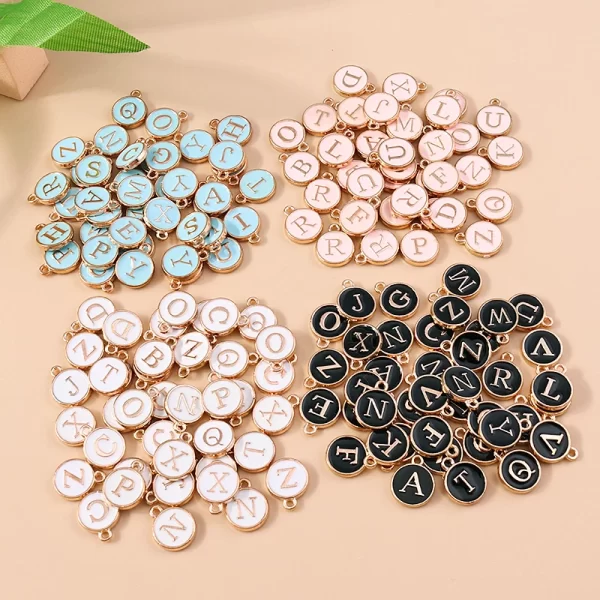 10pcs cute mini white alphabet 26 letters charms pendants for diy name jewelry necklace bracelet earrings happy birthday gifts
