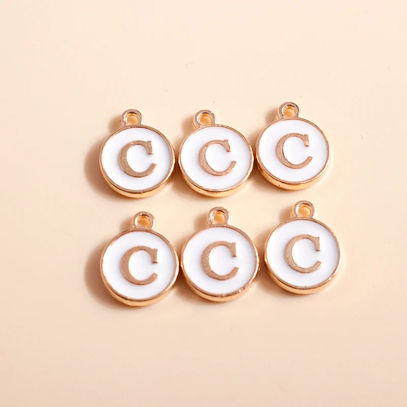 10pcs Cute Mini White Alphabet 26 Letters Charms Pendants for DIY Name Jewelry Necklace Bracelet Earrings Happy Birthday Gifts-5