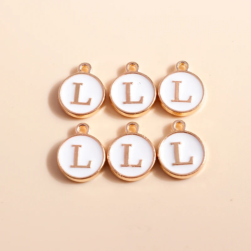 10pcs Cute Mini White Alphabet 26 Letters Charms Pendants for DIY Name Jewelry Necklace Bracelet Earrings Happy Birthday Gifts-10