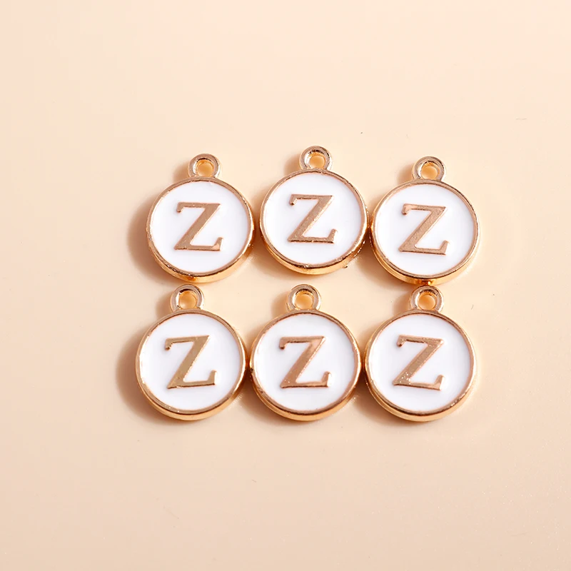 10pcs Cute Mini White Alphabet 26 Letters Charms Pendants for DIY Name Jewelry Necklace Bracelet Earrings Happy Birthday Gifts-16