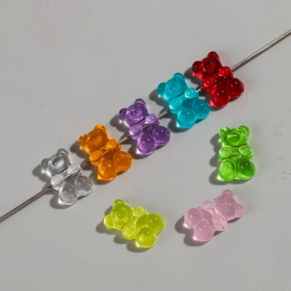 50pcs transparent acrylic 12x19mm cute 3d jelly bear charms pendant for jewelry making necklace bracelet earring diy accessories
