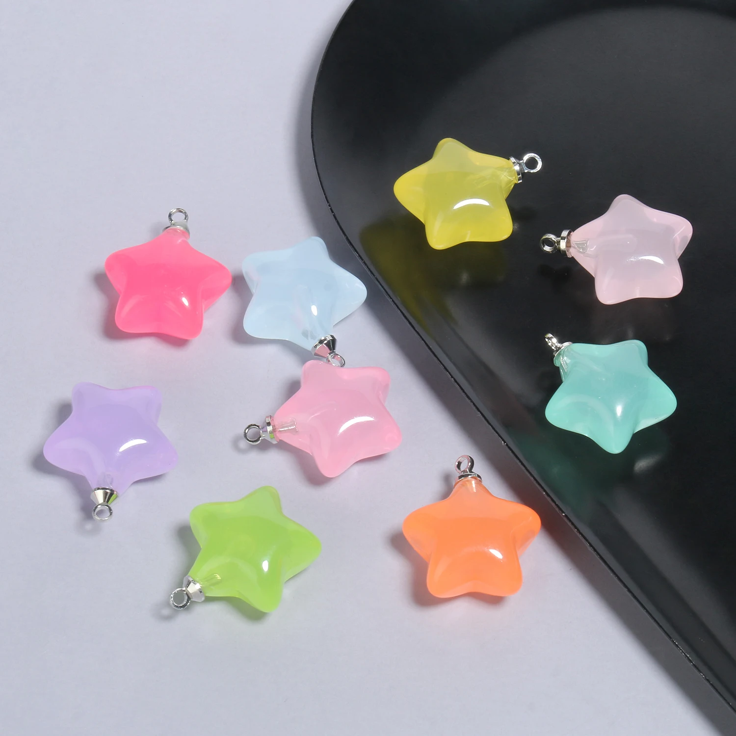 10pcs/lot Mix Candy Color Star Pendants 20.5x15mm Acrylic Charms Beads Pendant for Jewelry Necklace Bracelet Earring Crafting-3 10pcs/lot Mix Candy Color Star Pendants 20.5x15mm Acrylic Charms Beads Pendant for Jewelry Necklace Bracelet Earring Crafting-3