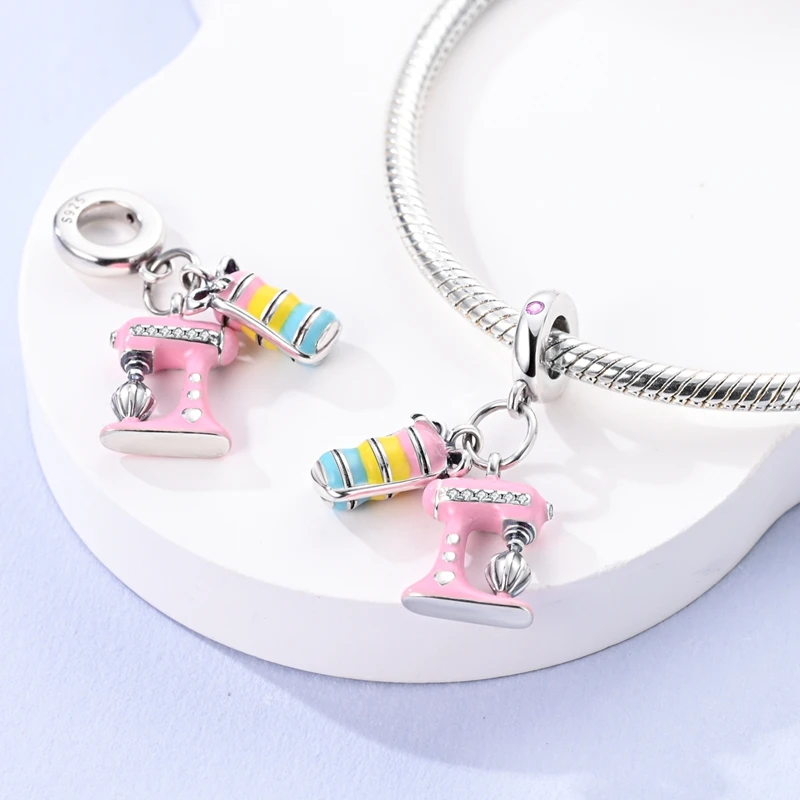 New 2025 925 Sterling Silver Charms Beads Love Heart Pink Original Charm Pendant Fit Charm Bracelets DIY Jewelry Birthday Gift-11