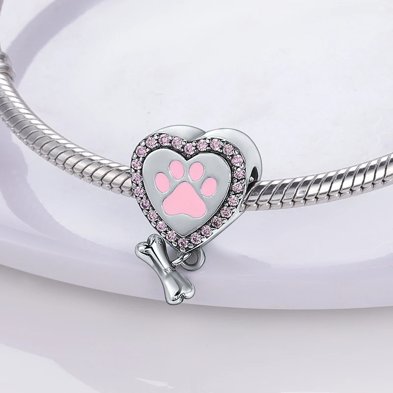 New 2025 925 Sterling Silver Charms Beads Love Heart Pink Original Charm Pendant Fit Charm Bracelets DIY Jewelry Birthday Gift-14