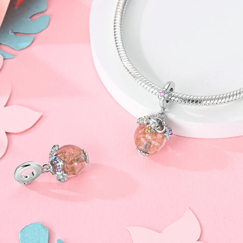 New 2025 925 Sterling Silver Charms Beads Love Heart Pink Original Charm Pendant Fit Charm Bracelets DIY Jewelry Birthday Gift-15