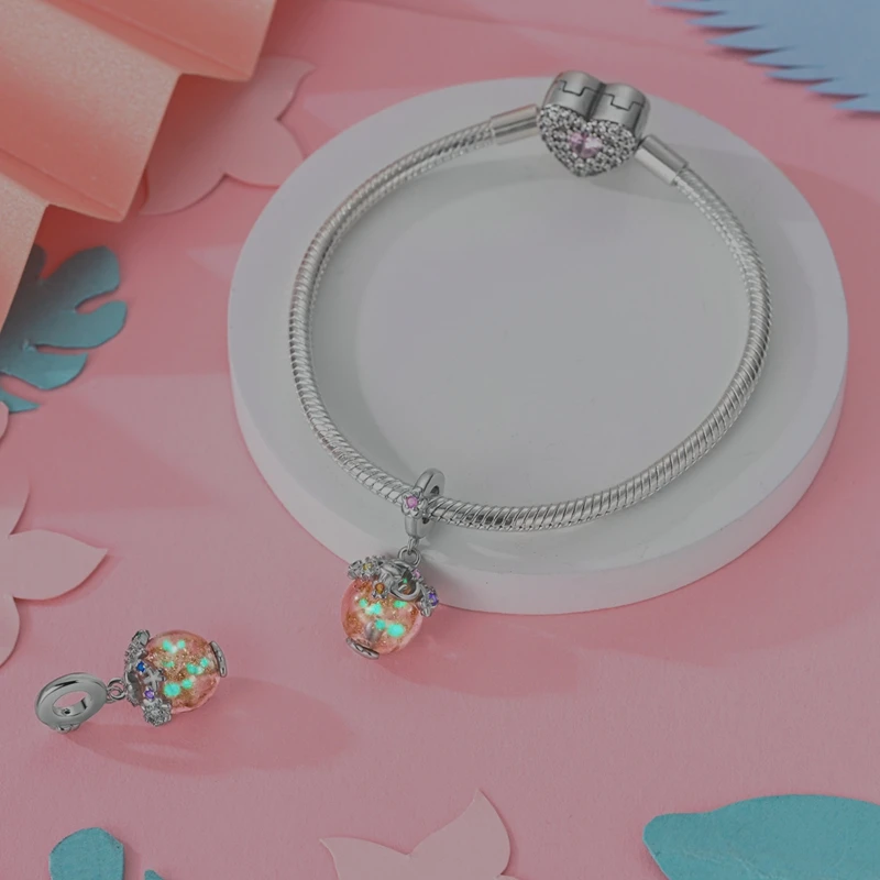New 2025 925 Sterling Silver Charms Beads Love Heart Pink Original Charm Pendant Fit Charm Bracelets DIY Jewelry Birthday Gift-16